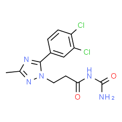 ChemSpider 2D Image | N-Carbamoyl-3-[5-(3,4-dichlorophenyl)-3-methyl-1H-1,2,4-triazol-1-yl]propanamide | C13H13Cl2N5O2