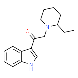 ChemSpider 2D Image | 2-(2-Ethyl-1-piperidinyl)-1-(1H-indol-3-yl)ethanone | C17H22N2O