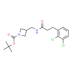 ChemSpider 2D Image | 2-Methyl-2-propanyl 3-({[3-(2,3-dichlorophenyl)propanoyl]amino}methyl)-1-azetidinecarboxylate | C18H24Cl2N2O3