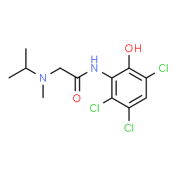 ChemSpider 2D Image | N~2~-Isopropyl-N~2~-methyl-N-(2,3,5-trichloro-6-hydroxyphenyl)glycinamide | C12H15Cl3N2O2