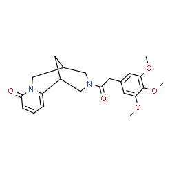 ChemSpider 2D Image | 11-[(3,4,5-Trimethoxyphenyl)acetyl]-7,11-diazatricyclo[7.3.1.0~2,7~]trideca-2,4-dien-6-one | C22H26N2O5