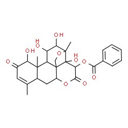 ChemSpider 2D Image | 1,11,12,14-Tetrahydroxy-2,16-dioxo-13,20-epoxypicras-3-en-15-yl benzoate | C27H30O10