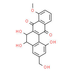 ChemSpider 2D Image | 1,5,6-Trihydroxy-3-(hydroxymethyl)-8-methoxy-5,6-dihydro-7,12-tetraphenedione | C20H16O7