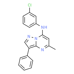 ChemSpider 2D Image | N-(3-Chlorophenyl)-5-methyl-3-phenylpyrazolo[1,5-a]pyrimidin-7-amine | C19H15ClN4