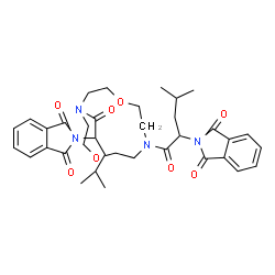 ChemSpider 2D Image | 2,2'-[1,7-Dioxa-4,10-diazacyclododecane-4,10-diylbis(4-methyl-1-oxo-1,2-pentanediyl)]bis(1H-isoindole-1,3(2H)-dione) | C36H44N4O8