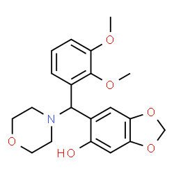 ChemSpider 2D Image | 6-[(2,3-Dimethoxyphenyl)(4-morpholinyl)methyl]-1,3-benzodioxol-5-ol | C20H23NO6