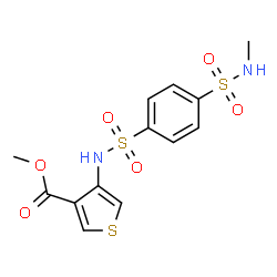 ChemSpider 2D Image | Methyl 4-({[4-(methylsulfamoyl)phenyl]sulfonyl}amino)-3-thiophenecarboxylate | C13H14N2O6S3