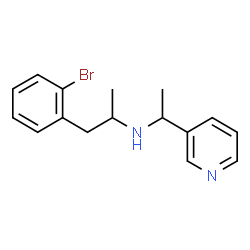 ChemSpider 2D Image | 1-(2-Bromophenyl)-N-[1-(3-pyridinyl)ethyl]-2-propanamine | C16H19BrN2