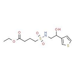 ChemSpider 2D Image | Ethyl 4-{[2-hydroxy-2-(3-thienyl)ethyl]sulfamoyl}butanoate | C12H19NO5S2