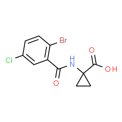 ChemSpider 2D Image | 1-[(2-Bromo-5-chlorobenzoyl)amino]cyclopropanecarboxylic acid | C11H9BrClNO3