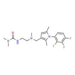 ChemSpider 2D Image | 3-{2-[{[2,5-Dimethyl-1-(2,3,4-trifluorophenyl)-1H-pyrrol-3-yl]methyl}(methyl)amino]ethyl}-1,1-dimethylurea | C19H25F3N4O