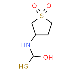 ChemSpider 2D Image | [(1,1-Dioxidotetrahydro-3-thiophenyl)amino](sulfanyl)methanol | C5H11NO3S2