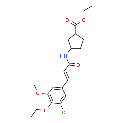 ChemSpider 2D Image | Ethyl 3-{[(2E)-3-(3-chloro-4-ethoxy-5-methoxyphenyl)-2-propenoyl]amino}cyclopentanecarboxylate | C20H26ClNO5