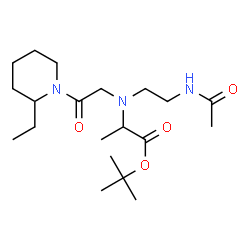 ChemSpider 2D Image | 2-Methyl-2-propanyl N-(2-acetamidoethyl)-N-[2-(2-ethyl-1-piperidinyl)-2-oxoethyl]alaninate | C20H37N3O4