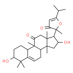 ChemSpider 2D Image | 1,16-Dihydroxy-9,10,14-trimethyl-20,24-epoxy-4,9-cyclo-9,10-secocholesta-5,23-diene-11,22-dione | C30H44O5