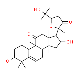 ChemSpider 2D Image | 1,16,25-Trihydroxy-9,10,14-trimethyl-20,24-epoxy-4,9-cyclo-9,10-secocholest-5-ene-11,22-dione | C30H46O6