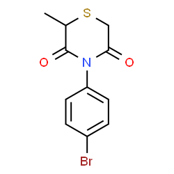 ChemSpider 2D Image | 4-(4-Bromophenyl)-2-methyl-3,5-thiomorpholinedione | C11H10BrNO2S