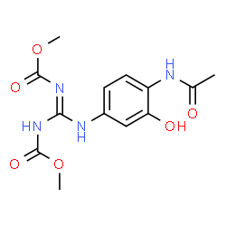 ChemSpider 2D Image | Dimethyl {(Z)-[(4-acetamido-3-hydroxyphenyl)amino]methylylidene}biscarbamate | C13H16N4O6