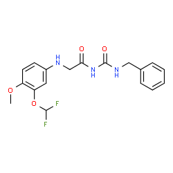 ChemSpider 2D Image | N-(Benzylcarbamoyl)-N~2~-[3-(difluoromethoxy)-4-methoxyphenyl]glycinamide | C18H19F2N3O4