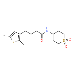 ChemSpider 2D Image | 4-(2,5-Dimethyl-3-thienyl)-N-(1,1-dioxidotetrahydro-2H-thiopyran-4-yl)butanamide | C15H23NO3S2