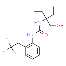 ChemSpider 2D Image | 1-[3-(Hydroxymethyl)-3-pentanyl]-3-[2-(2,2,2-trifluoroethyl)phenyl]urea | C15H21F3N2O2