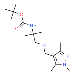 ChemSpider 2D Image | 2-Methyl-2-propanyl (2-methyl-1-{[(1,3,5-trimethyl-1H-pyrazol-4-yl)methyl]amino}-2-propanyl)carbamate | C16H30N4O2