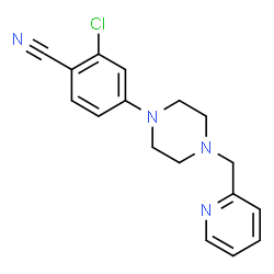ChemSpider 2D Image | 2-Chloro-4-[4-(2-pyridinylmethyl)-1-piperazinyl]benzonitrile | C17H17ClN4
