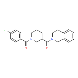 ChemSpider 2D Image | [1-(4-Chlorobenzoyl)-3-piperidinyl](3,4-dihydro-2(1H)-isoquinolinyl)methanone | C22H23ClN2O2