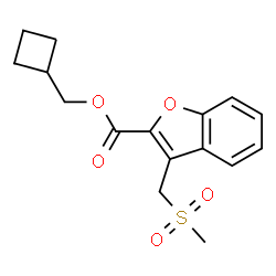 ChemSpider 2D Image | Cyclobutylmethyl 3-[(methylsulfonyl)methyl]-1-benzofuran-2-carboxylate | C16H18O5S