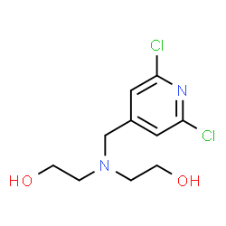 ChemSpider 2D Image | 2,2'-{[(2,6-Dichloro-4-pyridinyl)methyl]imino}diethanol | C10H14Cl2N2O2