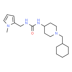 ChemSpider 2D Image | 1-[1-(Cyclohexylmethyl)-4-piperidinyl]-3-[(1-methyl-1H-pyrrol-2-yl)methyl]urea | C19H32N4O