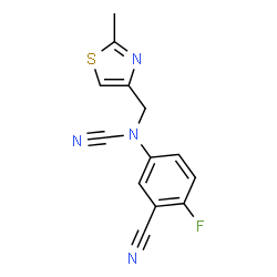 ChemSpider 2D Image | (3-Cyano-4-fluorophenyl)[(2-methyl-1,3-thiazol-4-yl)methyl]cyanamide | C13H9FN4S