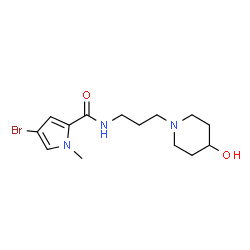 ChemSpider 2D Image | 4-Bromo-N-[3-(4-hydroxy-1-piperidinyl)propyl]-1-methyl-1H-pyrrole-2-carboxamide | C14H22BrN3O2