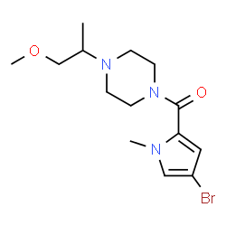ChemSpider 2D Image | (4-Bromo-1-methyl-1H-pyrrol-2-yl)[4-(1-methoxy-2-propanyl)-1-piperazinyl]methanone | C14H22BrN3O2