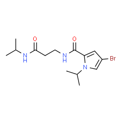 ChemSpider 2D Image | 4-Bromo-1-isopropyl-N-[3-(isopropylamino)-3-oxopropyl]-1H-pyrrole-2-carboxamide | C14H22BrN3O2