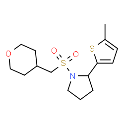 ChemSpider 2D Image | 2-(5-Methyl-2-thienyl)-1-[(tetrahydro-2H-pyran-4-ylmethyl)sulfonyl]pyrrolidine | C15H23NO3S2