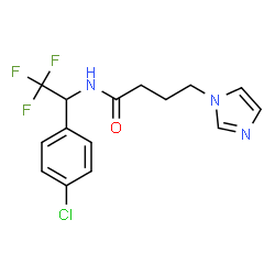 ChemSpider 2D Image | N-[1-(4-Chlorophenyl)-2,2,2-trifluoroethyl]-4-(1H-imidazol-1-yl)butanamide | C15H15ClF3N3O