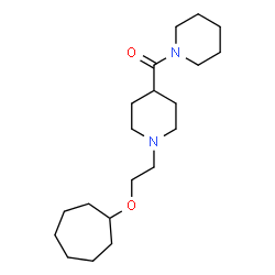 ChemSpider 2D Image | {1-[2-(Cycloheptyloxy)ethyl]-4-piperidinyl}(1-piperidinyl)methanone | C20H36N2O2