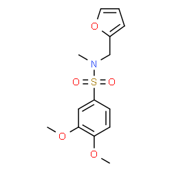 ChemSpider 2D Image | N-(2-Furylmethyl)-3,4-dimethoxy-N-methylbenzenesulfonamide | C14H17NO5S