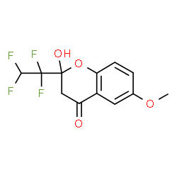 ChemSpider 2D Image | 2-Hydroxy-6-methoxy-2-(1,1,2,2-tetrafluoroethyl)-2,3-dihydro-4H-chromen-4-one | C12H10F4O4