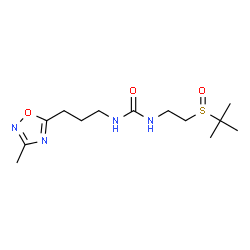 ChemSpider 2D Image | 1-[3-(3-Methyl-1,2,4-oxadiazol-5-yl)propyl]-3-{2-[(2-methyl-2-propanyl)sulfinyl]ethyl}urea | C13H24N4O3S