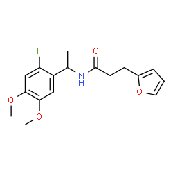 ChemSpider 2D Image | N-[1-(2-Fluoro-4,5-dimethoxyphenyl)ethyl]-3-(2-furyl)propanamide | C17H20FNO4