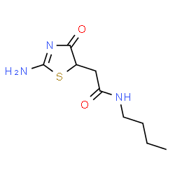 ChemSpider 2D Image | 5-thiazolidineacetamide, N-butyl-2-imino-4-oxo- | C9H15N3O2S
