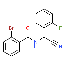 ChemSpider 2D Image | 2-Bromo-N-[cyano(2-fluorophenyl)methyl]benzamide | C15H10BrFN2O