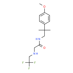 ChemSpider 2D Image | N-[2-(4-Methoxyphenyl)-2-methylpropyl]-N~2~-(2,2,2-trifluoroethyl)glycinamide | C15H21F3N2O2
