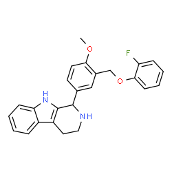 ChemSpider 2D Image | 1-{3-[(2-Fluorophenoxy)methyl]-4-methoxyphenyl}-2,3,4,9-tetrahydro-1H-beta-carboline | C25H23FN2O2