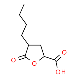 ChemSpider 2D Image | 4-Butyl-5-oxotetrahydro-2-furancarboxylic acid | C9H14O4