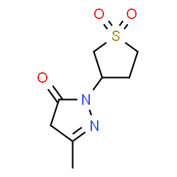 ChemSpider 2D Image | 3-(3-methyl-5-oxo-4,5-dihydro-1H-pyrazol-1-yl)-1??-thiolane-1,1-dione | C8H12N2O3S