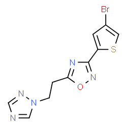 ChemSpider 2D Image | 3-(4-Bromo-2-thienyl)-5-[2-(1H-1,2,4-triazol-1-yl)ethyl]-1,2,4-oxadiazole | C10H8BrN5OS