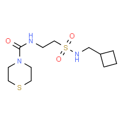 ChemSpider 2D Image | N-{2-[(Cyclobutylmethyl)sulfamoyl]ethyl}-4-thiomorpholinecarboxamide | C12H23N3O3S2